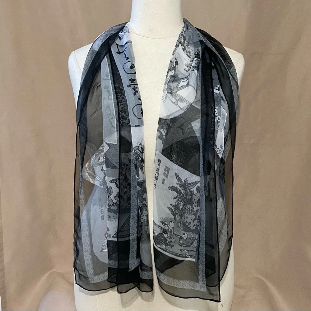 Vintage Sheer Japanese Scarf